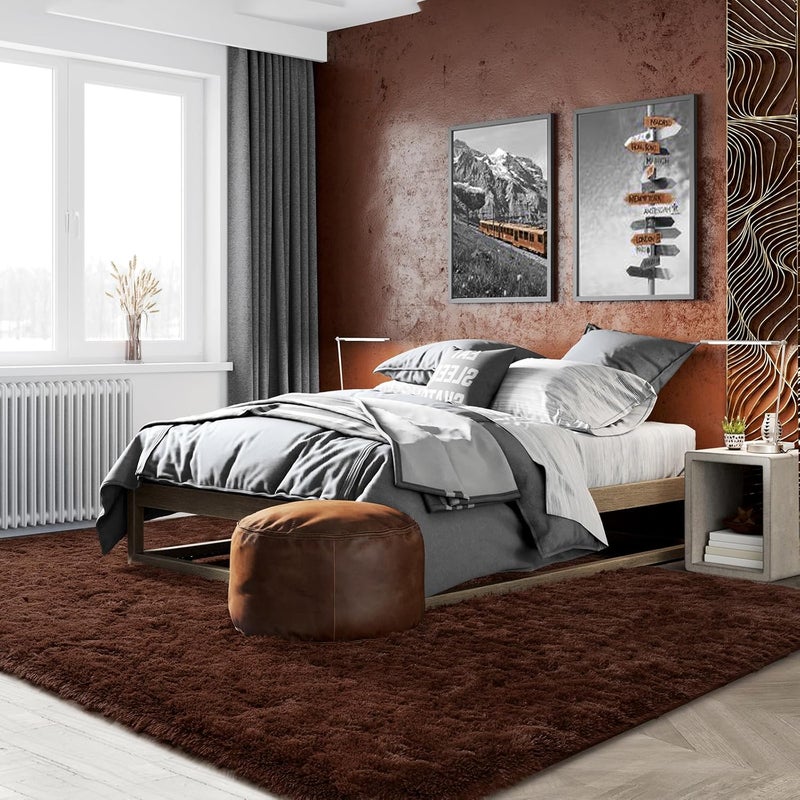 HOMORE Living Room Rug 5 x 7 Area Rug, Brown Rugs for Living Room Bedroom, Large Fluffy Rugs Super Soft Carpet for Kids Room Classroom Dorm Home - Image 4